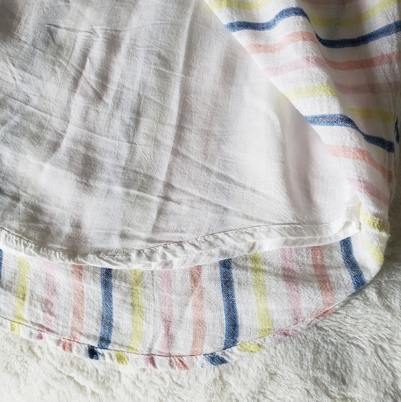 Splendid Linen Blend Button Front Midi Dress in Picnic Stripe - Picture 13 of 16